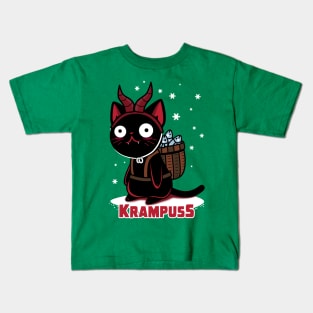 Krampuss Funny Cute Kawaii Christmas Krampus Cat Kids T-Shirt